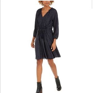 Tommy Hilfiger lurex-stripe tassel-tie dress